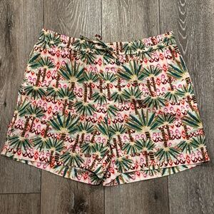 Tommy Bahama Linen Shorts Tropical Print Palm Resort Beach Vacation NWT M
